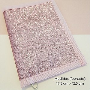 PORTA JOIAS VIAGEM MODELO GLAMOUR P ROSA GLITTER