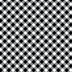 Tricoline Estampado Xadrez Diagonal Branco - 100% Algodão, Unid. 50cm x 1,50mt