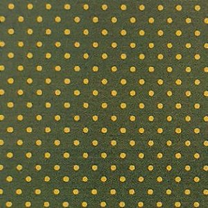 Tricoline Poá Dourado Fundo Verde - 100% Algodão, Unid. 50cm x 1,50mt
