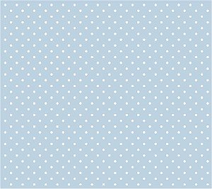 Tricoline Poá Pequeno (Branco Fundo Azul Bebê), 100% Algodão, Unid. 50cm x 1,50mt