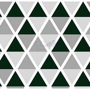 Tricoline Estampado Geométrico Margot - Cor-15 (Branco com Preto), 100% Algodão, Unid. 50cm x 1,50mt