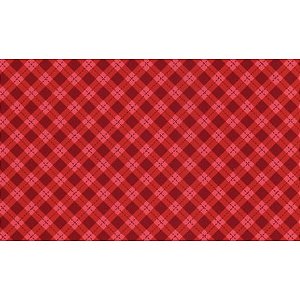 Tricoline Natal Xadrez Vermelho - 100% Algodão, 50cm x 1,50m