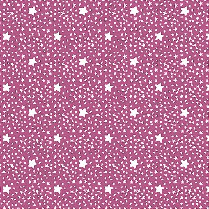 Tricoline Estrelinhas Pìnk, 100% Algodão, 50cm x 1,50mt