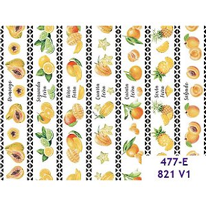 Tricoline Frutas Semaninha, 100% Algodão, 63cm x 1,50mt
