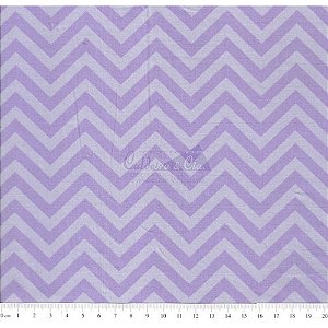 Tricoline Estampado Chevron - Cor-04 (Lilás), 100% Algodão, Unid. 50cm x 1,50mt