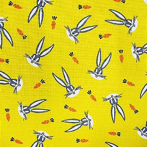 Tricoline Personagem Perna Longa Fundo Amarelo, 50cm x 1,50m