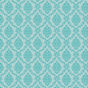 Tricoline Grand Damask Acqua, 100% Algodão, 50cm x 1,50mt