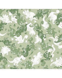 Tricoline Camuflado Dinos (Verde), 100% Algodão 50cm x 1,50mt