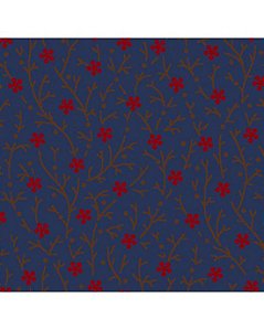 Tricoline Floral Lara (Marinho) 100%  Algodão 50cm x 1,50mt