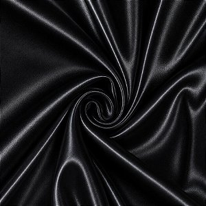 Tecido Cetim Liso Preto 100% Poliéster 1mt x 1,50mt