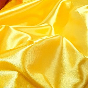 Tecido Cetim Liso Amarelo 100% Poliéster 1mt x 1,50mt