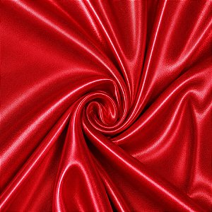 Tecido Cetim Liso Vermelho 100% Poliéster 1mt x 1,50mt