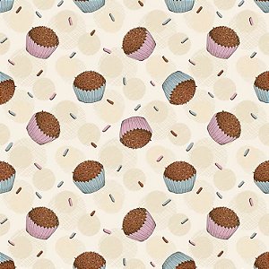 Tricoline Digital Mini Brigadeiros, 100%Algodão 50cm x 1,50m