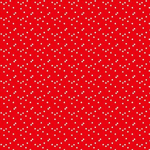 Tecido Tricoline Crazy Dots Vermelho, 100%Alg, 50cm x 1,50mt