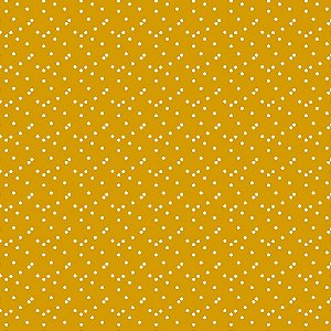 Tecido Tricoline Crazy Dots Mostarda, 100%Alg, 50cm x 1,50mt