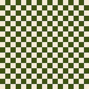 Tecido Tricoline Xadrez Chess Verde, 100%Alg, 50cm x 1,50mt