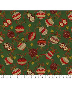 Tricoline Enfeite de Natal 43 Verde 100% Alg 50cm x 1,50mt