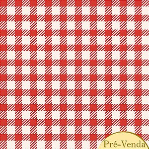 Tricoline Xadrez Tomate, 100% Algodão, 50cm x 1,50mt