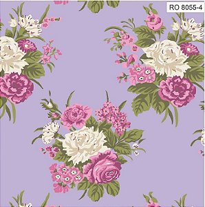 Tricoline Romantique 4 Lilás 100% Algodão, 50cm x 1,50mt