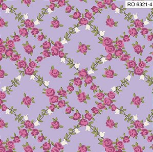 Tricoline Romantique 2 Lilás 100% Algodão, 50cm x 1,50mt