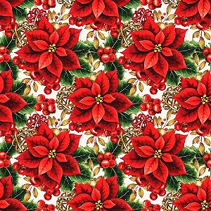 Tricoline Digital de Natal 22 12, 100% Algodão 50cm x 1,50mt