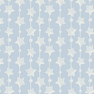 Tricoline Estrelinhas Azul Bebe 100% Algodão, 50cm x 1,50m