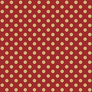 Tricoline Poá Peri Natal Vermelho, 100%Algodão, 50cm x 1,50m
