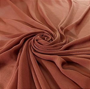 Tecido Chiffon Musseline Marrom 100% Poliéster 1mt x 1,45mt