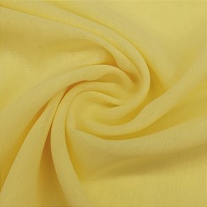 Tecido Chiffon Musseline Amarelo 100% Poliéster 1mt x 1,45mt
