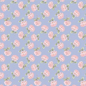 Tricoline Digital Flores no Jardim, 100% Algod 50cm x 1,50mt