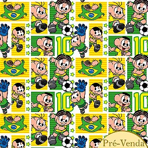 Tricoline Quadrinhos da Copa Turma da Mônica, 50cm x 1,50mt