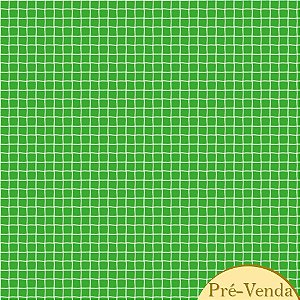 Tricoline Mini Grid Verde Bandeira, 100% Algod, 50cm x 1,50m