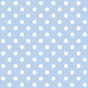 Tricoline Poá Médio Peri Branco F. Azul Claro, 50cm x 1,50mt