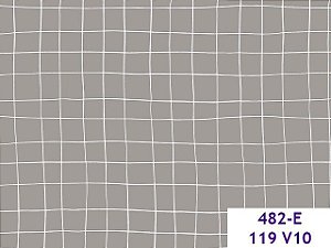 Tricoline Grid Irregular Cinza, 100% Algodão 50cm x 1,50mt