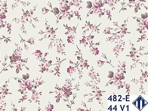 Tricoline Floral do Campo Lilás, 100% Algodão 50cm x 1,50mt