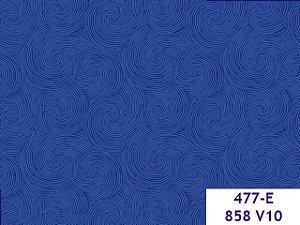 Tricoline Neutro Caracol Azul, 100% Algodão, 50cm x 1,50mt
