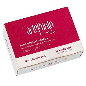 Alfinete De Cabeça 29mm Cx Com 50 Gramas - AF001 - Artepunto
