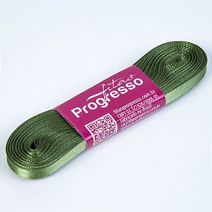 Fita De Cetim Verde Militar - Progresso CF001 - 7mm - 10mt