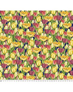 Tricoline Digital Floral Marianne 100% Algodão 50cm x 1,50mt