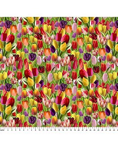 Tricoline Digital Floral Estella 100% Algodão 50cm x 1,50mt