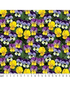 Tricoline Digital Amor Perfeito 100% Algodão 50cm x 1,50mt