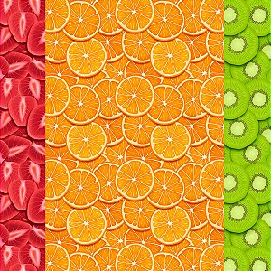 Tricoline Digital Barrado Encantado Frutas, 50cm x 1,50mt