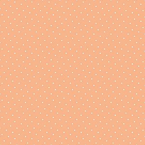 Tecido Tricoline Poá Fab Pêssego, 100%Algodão, 50cm x 1,50mt