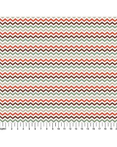 Tricoline Chevron Doçura Verde -Marrom 100% Alg 50cm x 1,50m