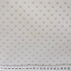 Tricoline Coroa Prata F. Branco 100% Algodão 50cm x 1,50mt.