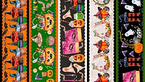 Tricoline Digital Barrado Halloween Peri, At. 5mt x 1,50mt