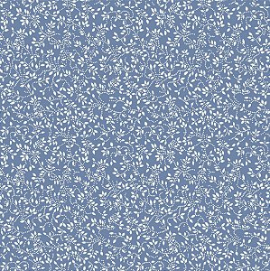Tecido Tricoline Raminhos Nature Azul, 100%Alg 50cm x 1,50mt
