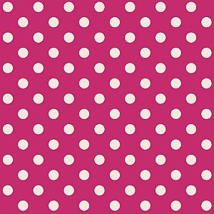 Tricoline Poá Médio Peri Branco F. Pink Escuro 50cm x 1,50mt