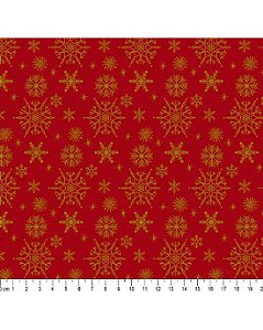 Tricoline Natal Gold 05 (Vermelho) 100% Alg 50cm x 1,50mt