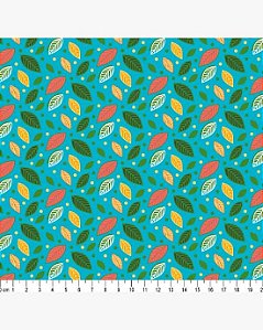 Tricoline Floral Gaby (Azul) 100%  Algodão 50cm x 1,50mt